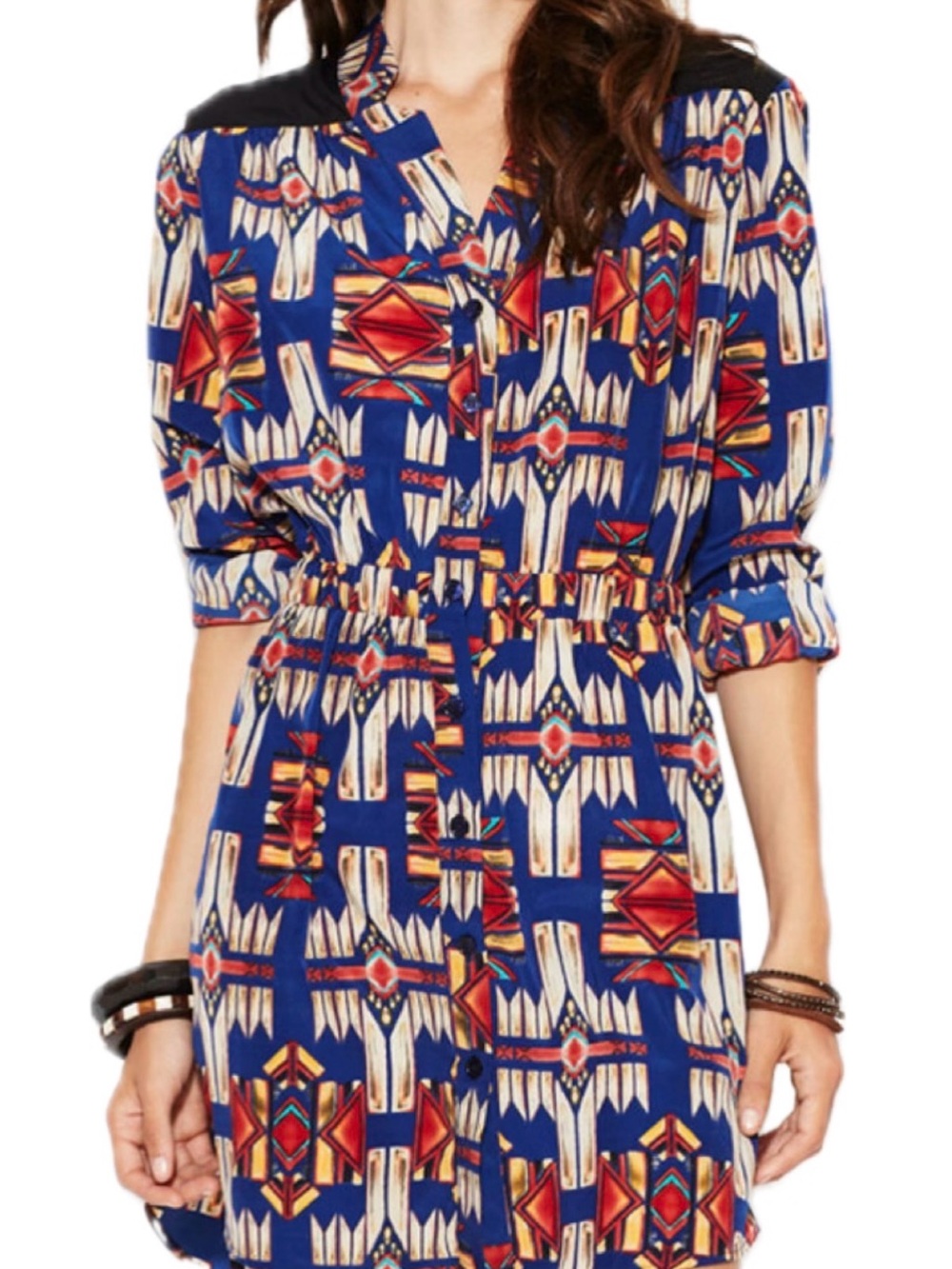 Marabelle Geometric Shirt Dress L NEW
